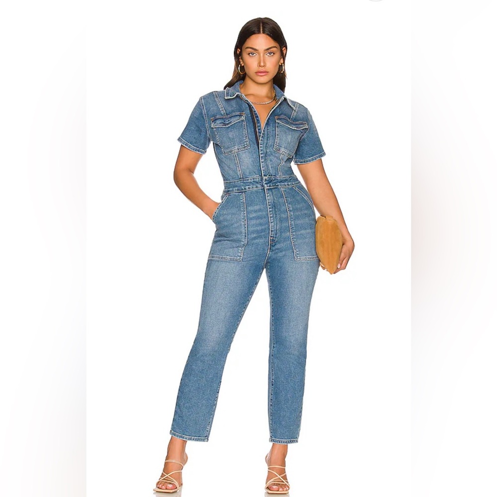 GOOD AMERICAN FIT FOR SUCCESS STRETCHY DENIM JUMPSUIT
Size 2